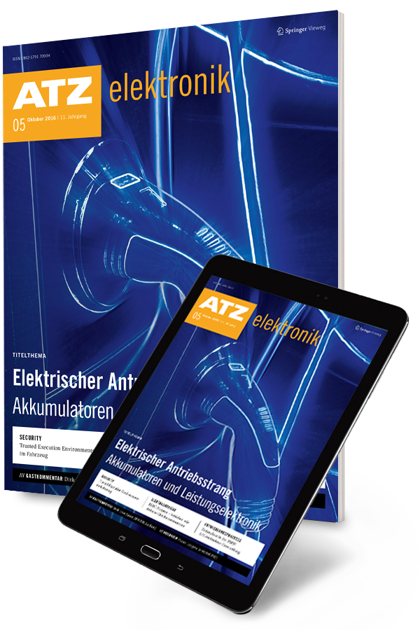 ATZelektronik: Cover auf Magazin und Tablet